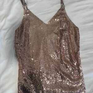 Sequin V-Neck Tank Top